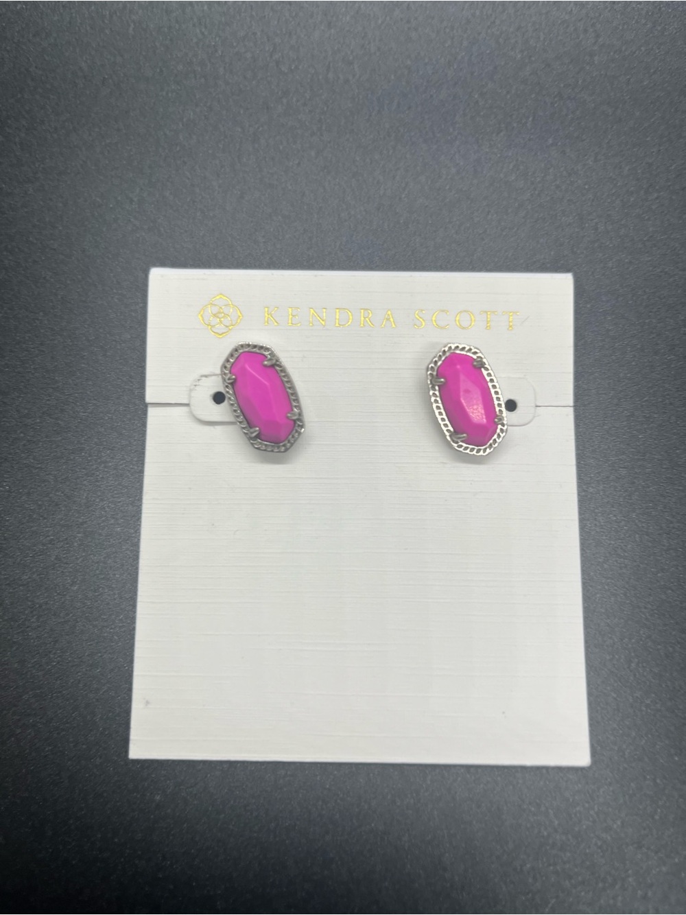 Kendra Scott Hot Pink Danielle Stud Earrings in Silver-Tone